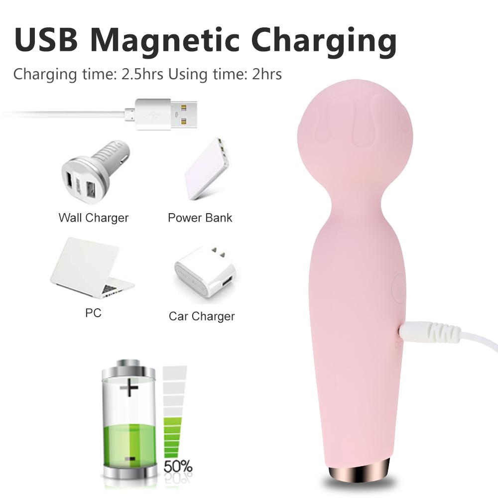 Clitoris Vibrator USB Sex Toy For Women 10 Speeds Magic Wand Massage AV Stick G-spot Vagina Massager Gentle Vibrators Cute