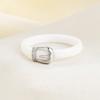 4MM Ceramic Personalized Belt Buckle Simple Black and White Set Zirconium Couple Fashion Ring