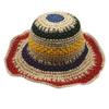 Hyunya Style Japanese Export Colorful Striped Hand-Woven Straw Hat Women'S Summer Sunshade Resort Beach
