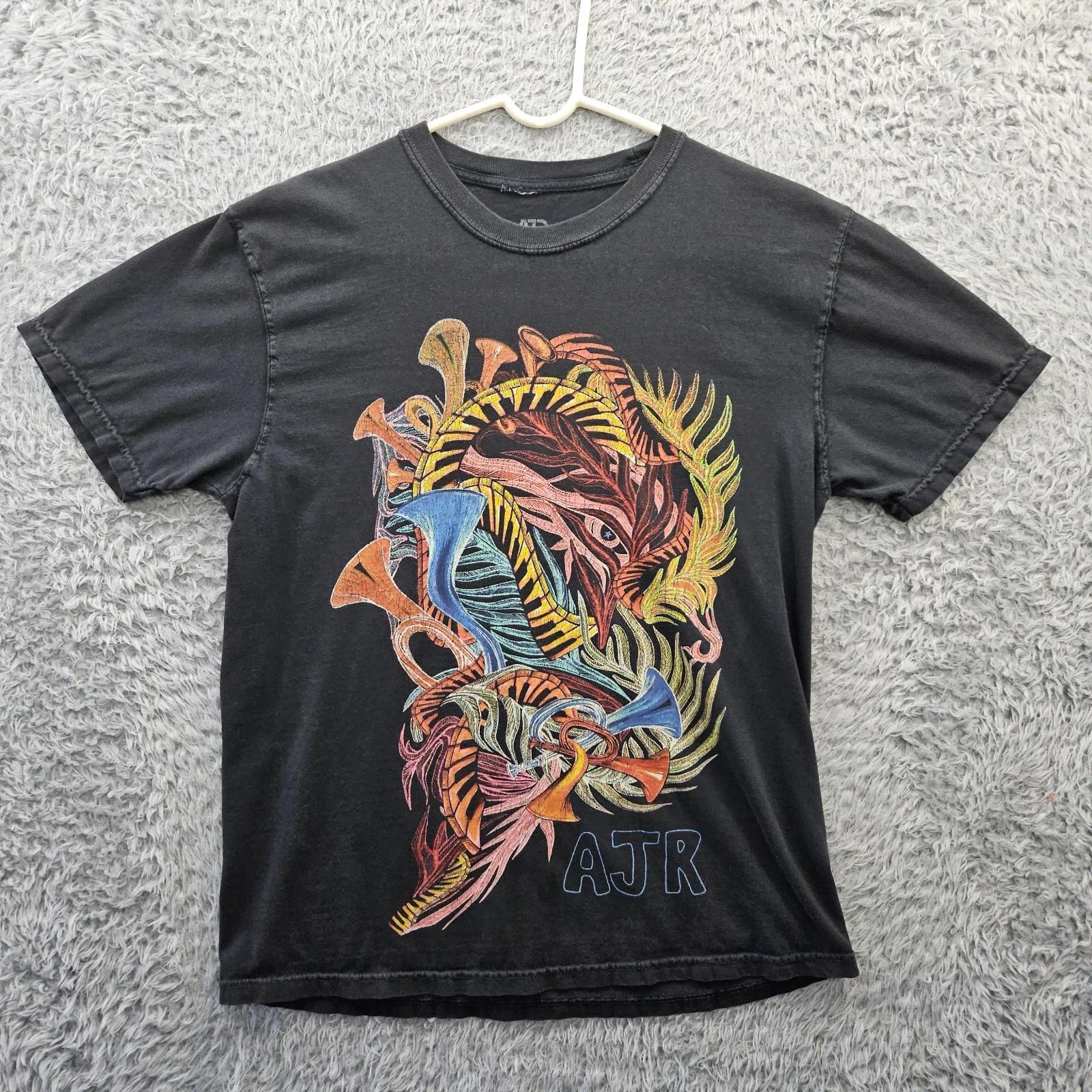 

AJR Band 100% Cotton T-shirt Mens Tees Top Medium Official Merch Piano Horns Leaves S