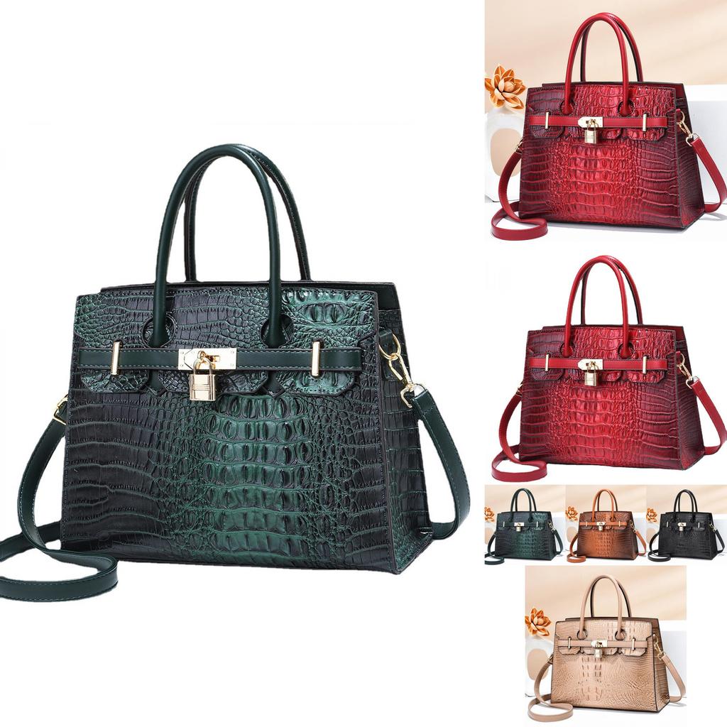 Fashionable Pu Crocodile Texture Shoulder Bag With Spacious Design For Women