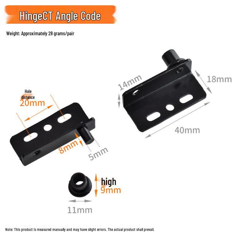 CT Corner Black Rotary Shaft Door Hinge with Wood Board Sealing and Rubber Sleeve