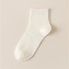Solid Color Men Sock Spring Autumn Casual Basic Stocking Vertical Stripes Breathable Comfortable Casual Sports Socking