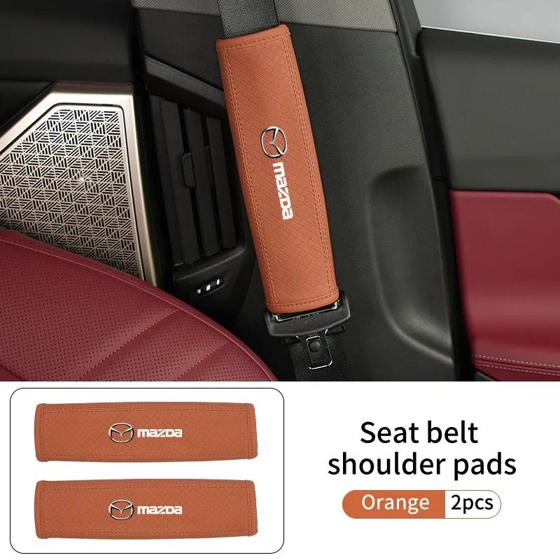 2025 Hot 2pcs Car Seat Belt Shoulder Cover Interior Safety Belt Protector For Mazda CX5 6 CX7 323 Axela Atenza Demio CX30 CX3 CX