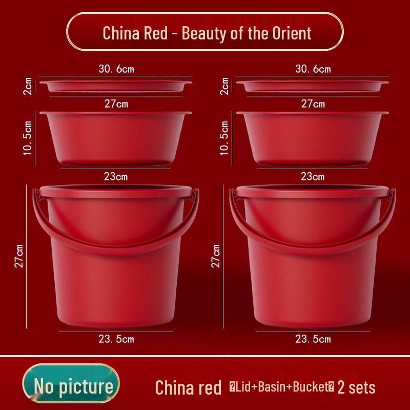 Red Wedding & Housewarming Joy Buckets - Large Plastic Pair in Vibrant Red