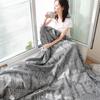 HOLAROOM Baumwollgaze-Handtuch-Musselin-Decke Überwurf Plaid Print Decken Erwachsene auf dem/Bett/Sofa/Flugzeug/Reise Tagesdecke Bezüge