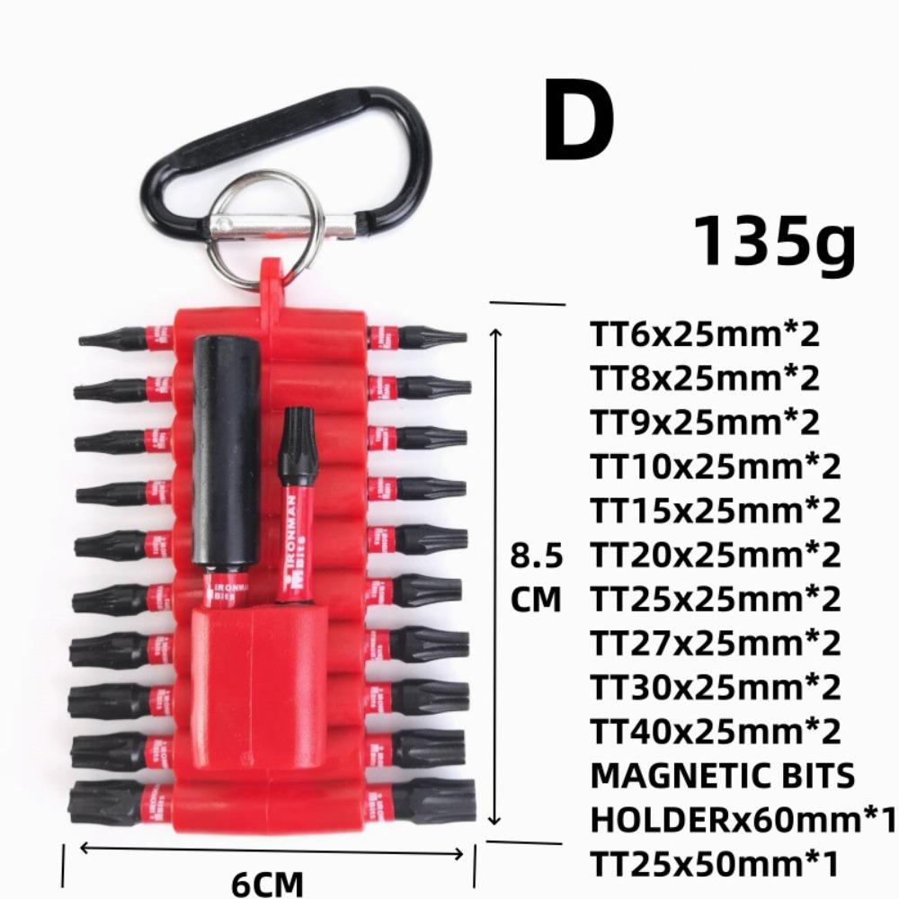 

Набор из 22 магнитных ударных бит для шуруповерта с органайзером, сталь S2, набор электрических бит, ударопрочный, с держателем бит