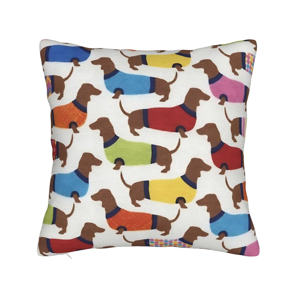 Black and Brown Dachshunds Pattern Pillow Cover  Morden Pillow Case For Sofa Home Decoration Comfy Pillowcases Gift