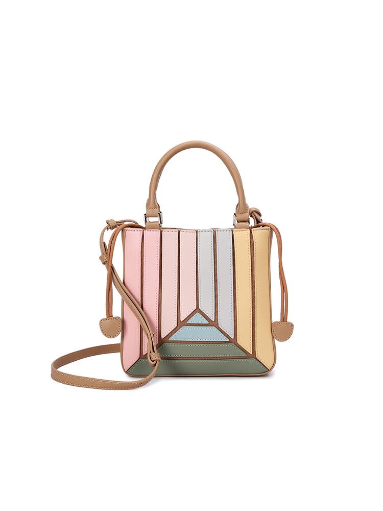 2025 Trendy Contrast Stitching Shoulder & Messenger Bag - Stylish Pleated Handbag for Women