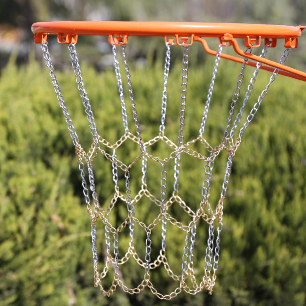 Basketball Net Rustproof Galvanized Iron Basketball Target Net Chain Net Fits Standard Indoor Or Outdoor Rims