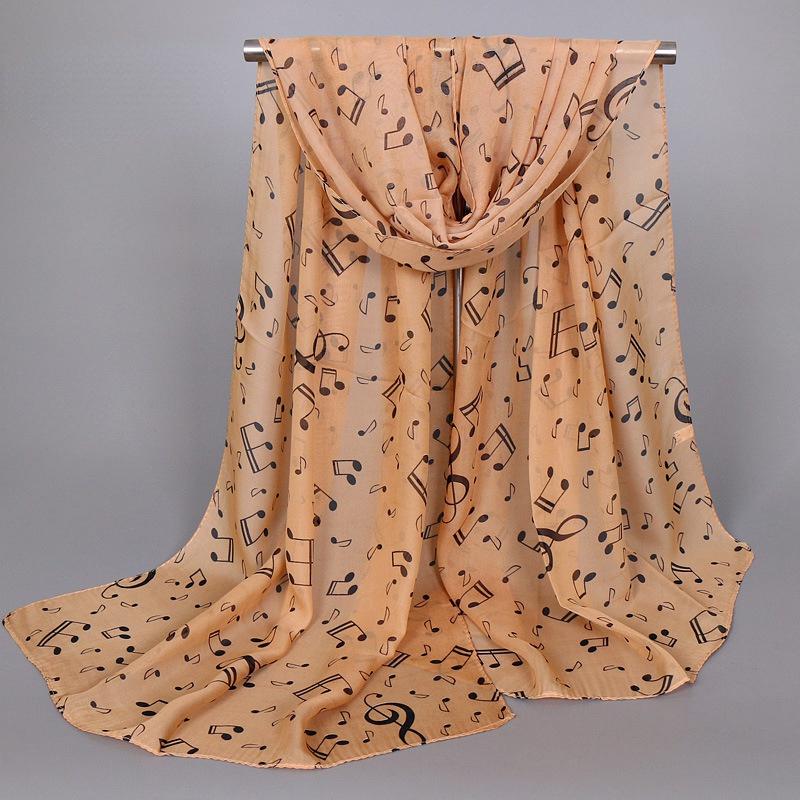 1PC Women Lady Musical Note Chiffon Neck Scarf Shawl Muffler Scarves Fabulous Elastic Beautiful Scarves