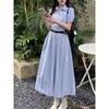(original Practice + Belt) French Temperament Shirt Long Skirt New Women's Summer Feeling Is Popular This Year