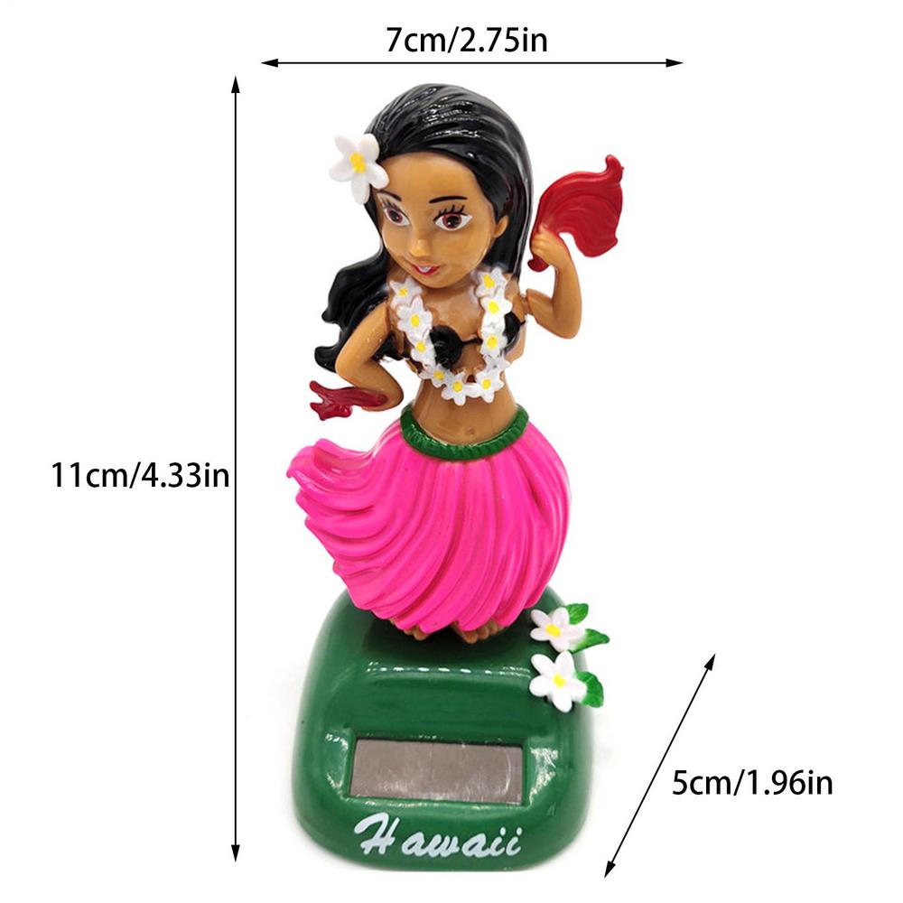 SolarHula-Mädchen Armaturenbrett-Dekorationen Hawaiianisches tanzendes Wackelkopftier Spielzeug Automatisches schwingendes Hula-Puppe Auto-Schmuck Auto-Innenraum