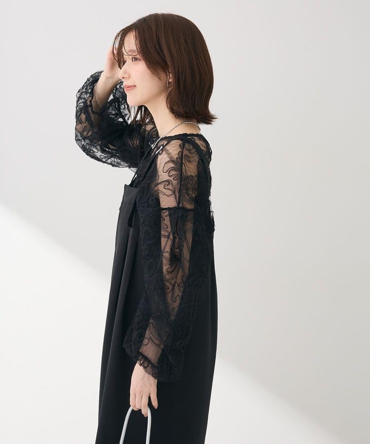 Casual Jumper Black [Green Parks] Dress, Strap-on Skirt, Women's,