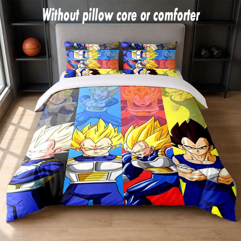 Set Biancheria da Letto Design Vegeta 1 Copripiumino + 2 Federe Morbido Traspirante Biancheria da Letto per la Casa