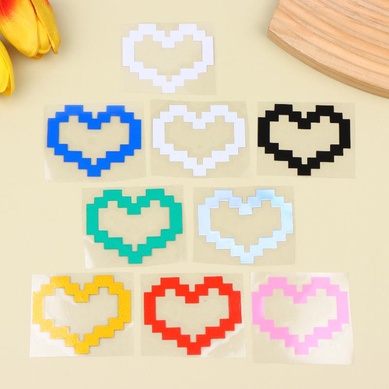 6Pcs Mosaic Heart-Shaped Pixel Heart-Shaped Car Window Decoration Waterproof Headlight And Taillight Decoration Stickers