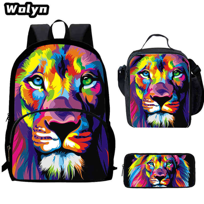Lion King Schoolbag High Definition Printing Multi-Function Cross-Border Burden Reduction Large Capacity Backpack