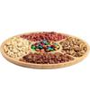 Party Snack Tray Wooden Fruit Basket Wooden Thickened Snacks Breakfast Holder Multi-compartments Round Dessert Tray Home Tools