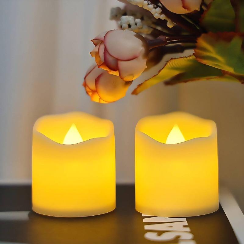 LED Electronic Candle Lights Wave-side Flameless Tea Light Button Battery Candles Lamp for Wedding Halloween Christmas Decor