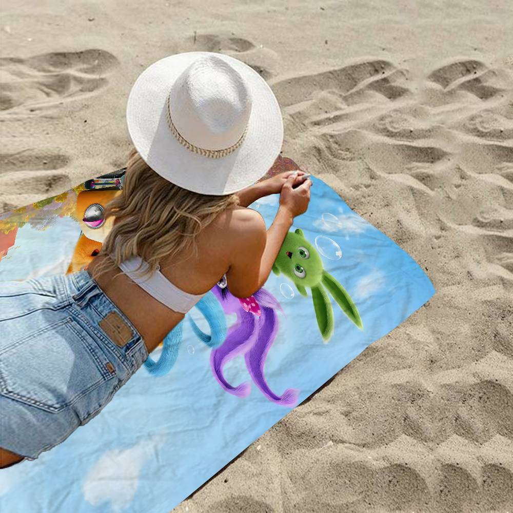 Sunny B-bunnies Anime Beach Swimming Towel Soft Absorbent Washcloth Children's Gifts For Kids Travel Camping Gym