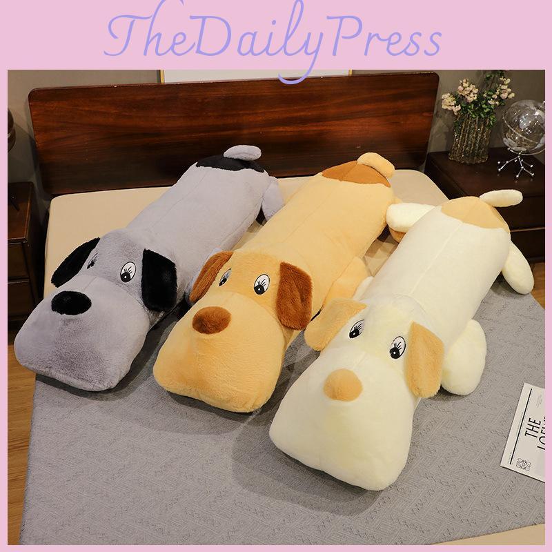 Long Dog Throw Pillow Stuffed Toy Bed Doll With Bedcloth Children Birthday Gift