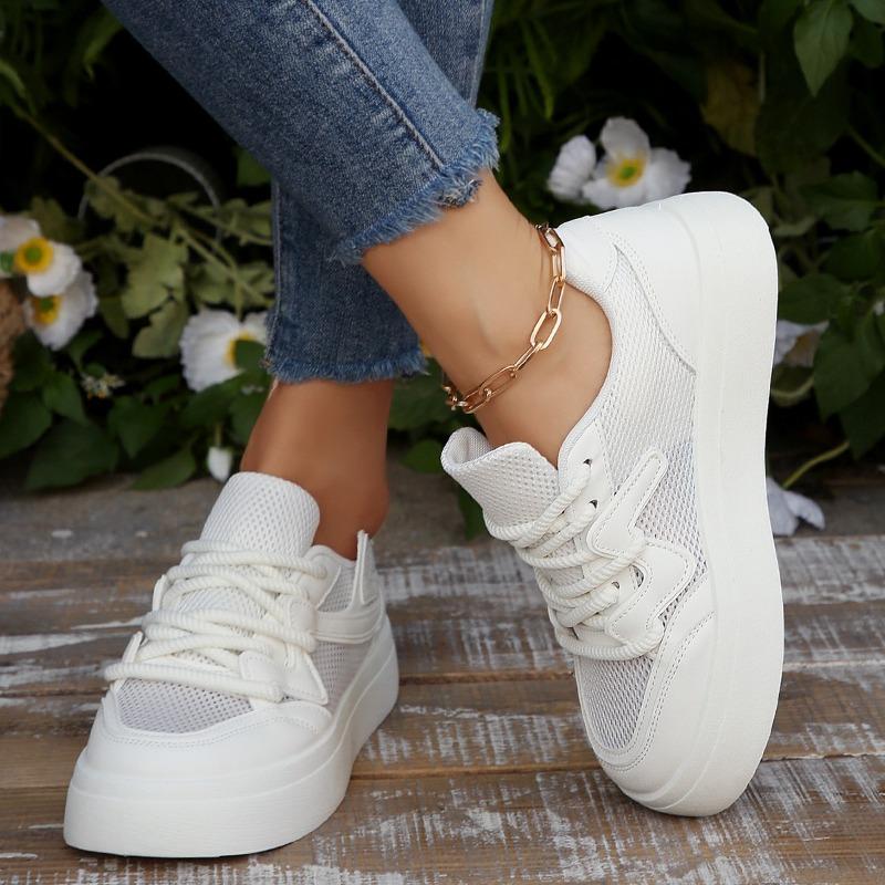 Women's Vulcanize Shoes Breathable Mesh Sports Shoes Thick Sole Casual Shoes Women Sneakers Skateboard Shoe Tenis Mujer