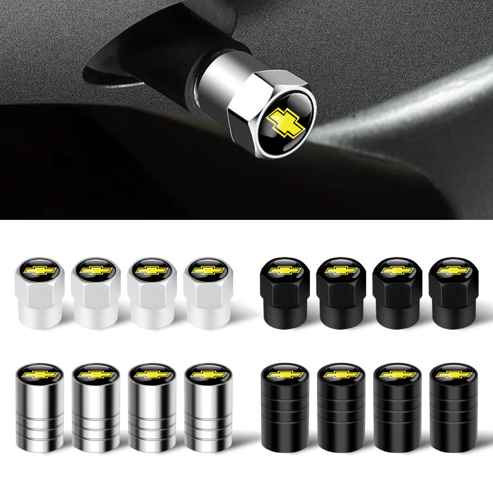 4Pcs Metal Car Wheel Tire Valve Stem Caps Rim Tyre Accessories For Chevrolet Trax Cruze Camaro Orlando Cavalier Corsa Volt Sonic