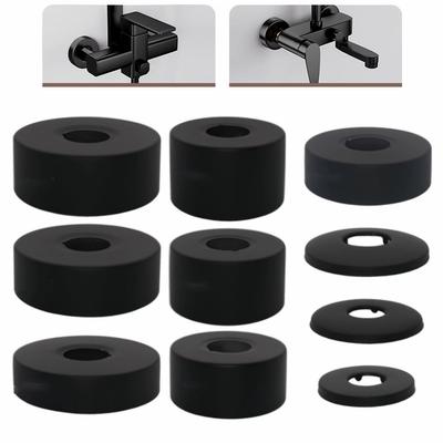 2KS Černé Nerezové Oceli Kryty na Zeď Vodovodního Potrubí Sprcha Chromový Povrch Baterie Dekorativní Kryt Kuchyňské Koupelnové Doplňky