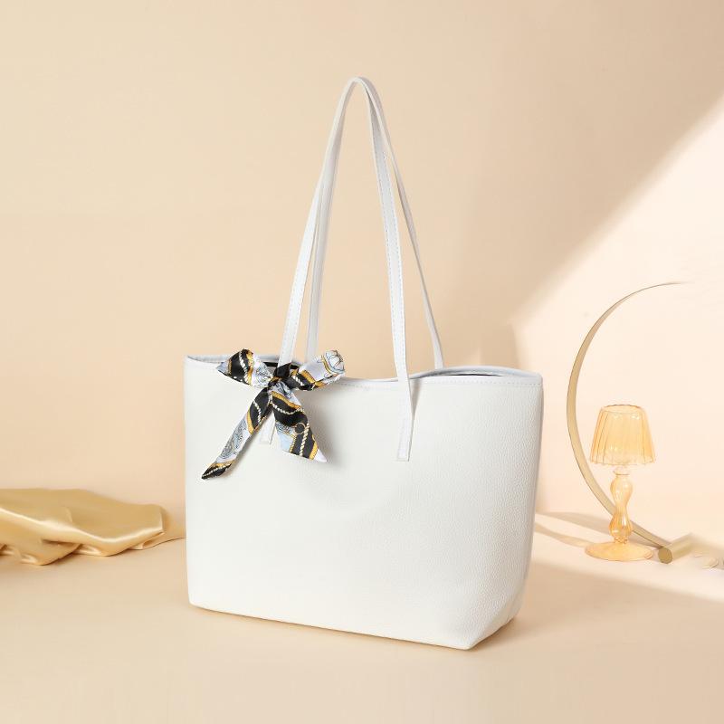 Bag Women's Trendy Simple Tote Bag Silk Scarf Decorative Shoulder Bag Underarm Bag