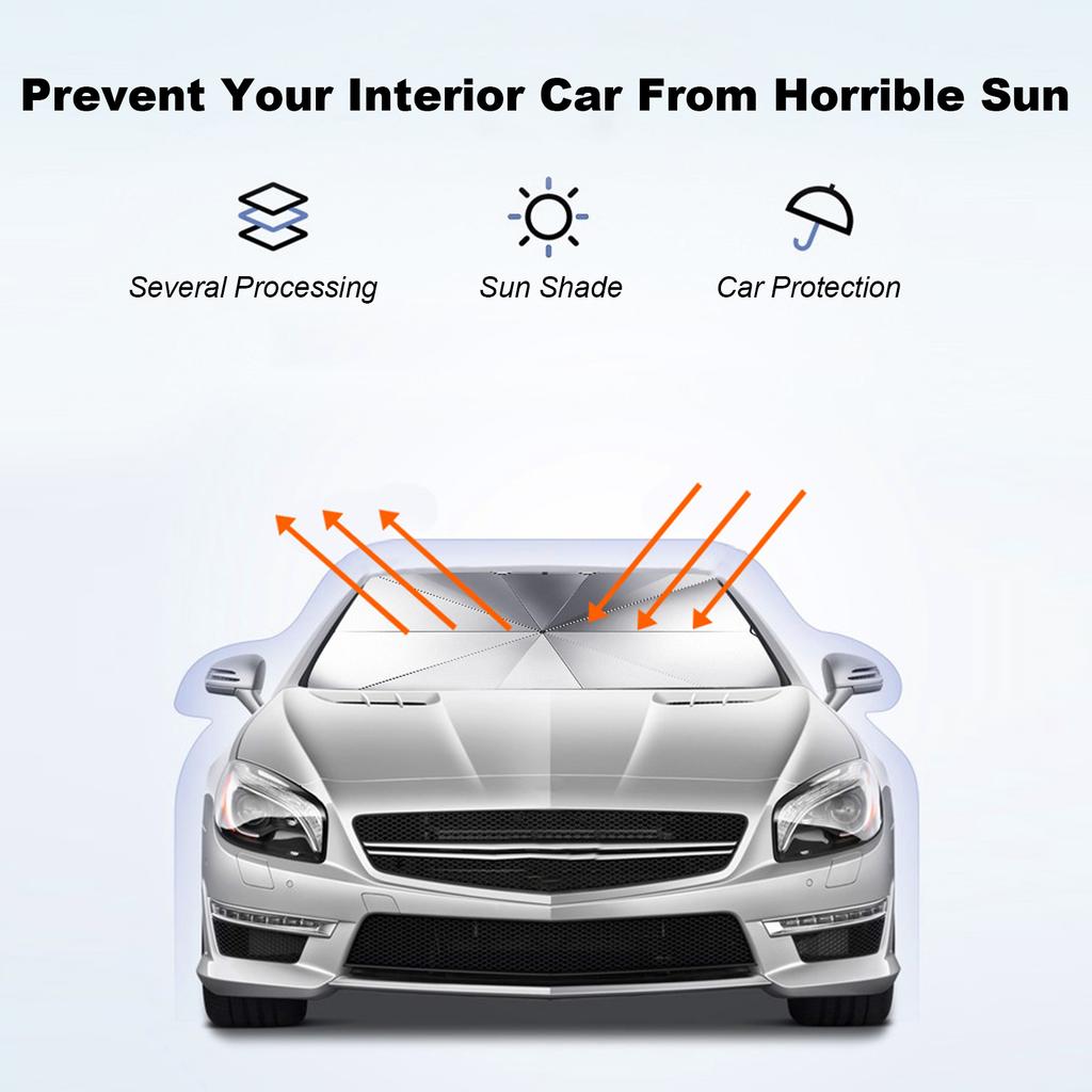 Parasole Parasole Per Auto, Pieghevole, Protezione UV, Universale Per Berlina, SUV, Con Custodia