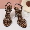 New High Heels Leopard Women Sandals Elegant Shoes Sexy Dress Summer Pumps Designer Slippers Luxury Zapatos De Mujer
