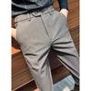 Men's Slim Fit Dress Pants Casual Tapered Trousers Solid Color