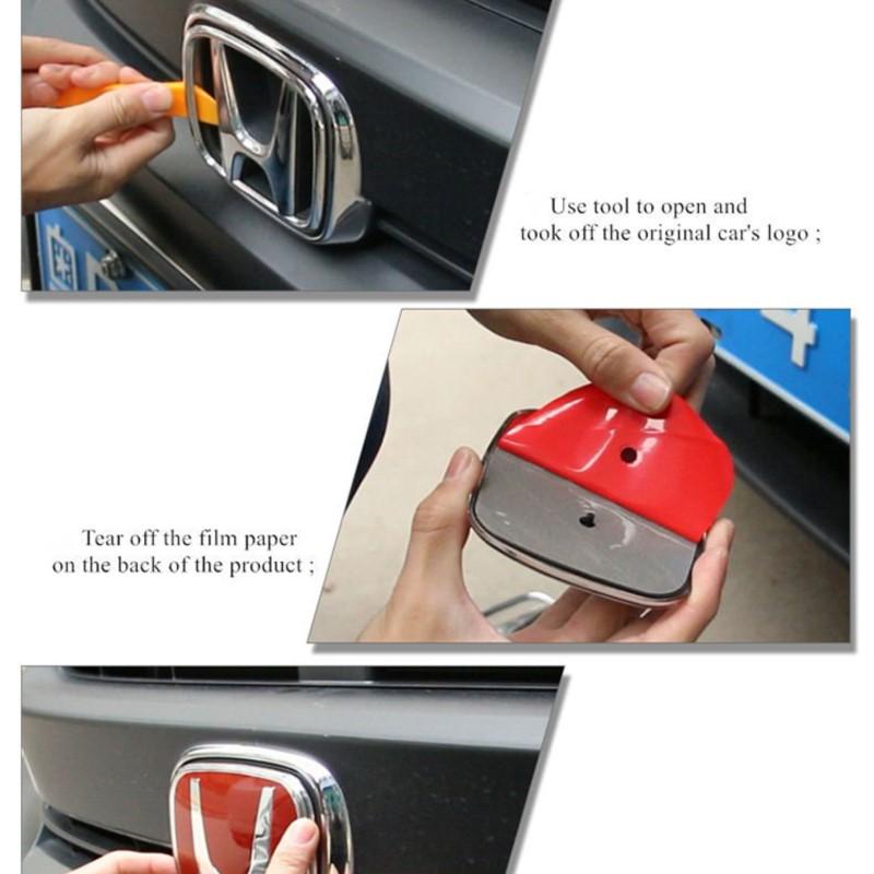 PLXI9 Car Front Hood Emblem Logo Rear Trunk Badge For Honda 2006-2025 Civic FIT HRV Vezel Avancier Accessories
