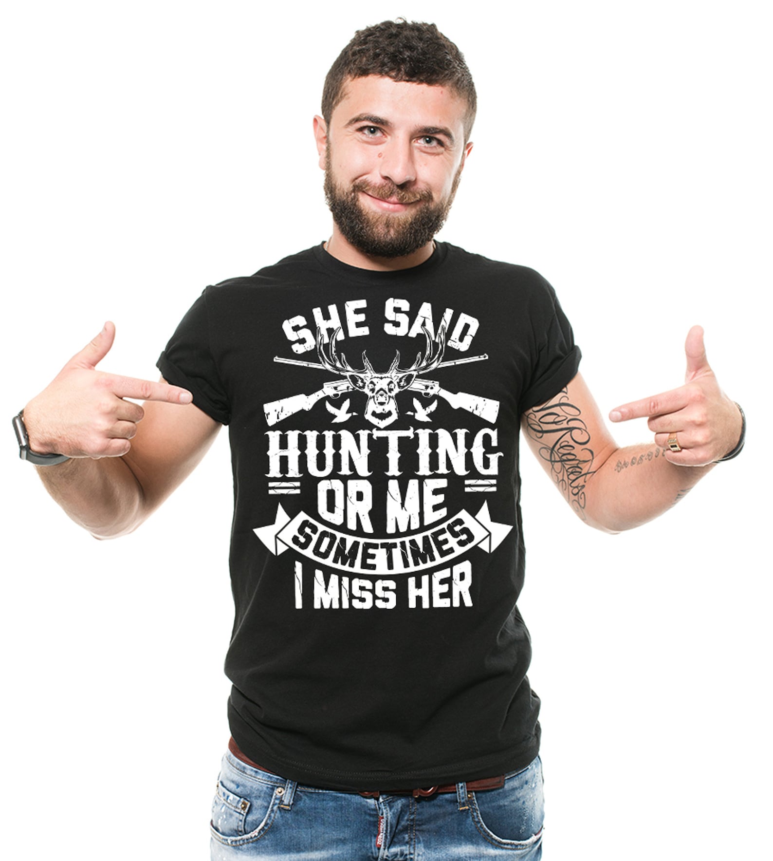 Funny Hunting T-Shirt: She Said Hunting Or Me 2XL