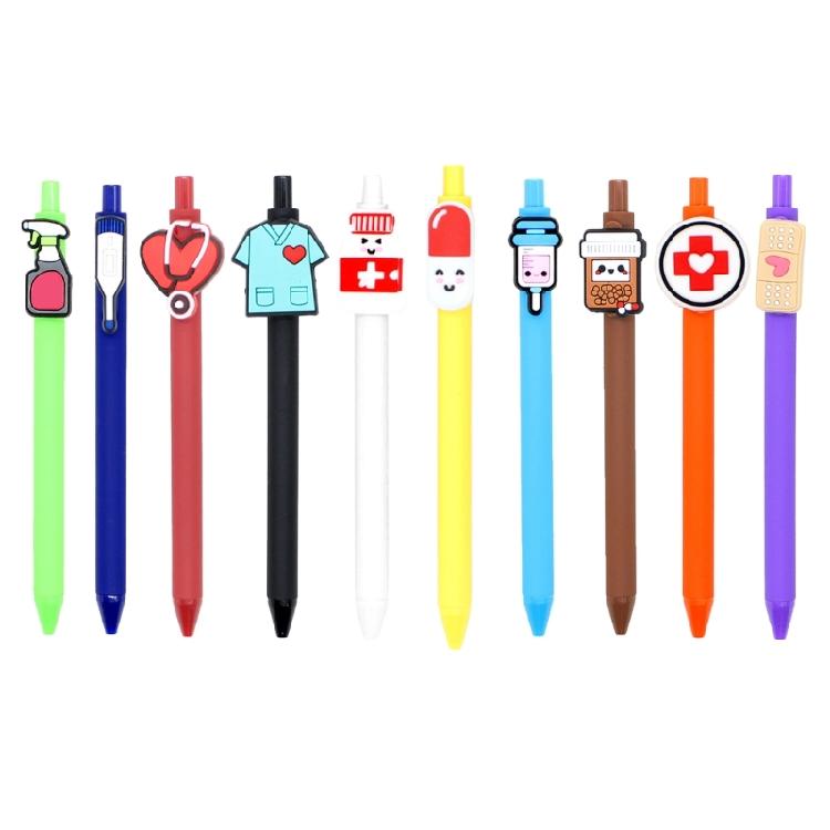 

6/10/12x 1.0mm Retractable Ballpoint Pen Cartoon Nurse Pen Smooth Writing Pen