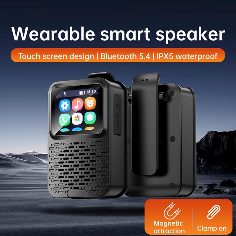 V9 Bluetooth Wireless Speaker Magnetic Clip-On Wearable Mini Speakers Built-in Mic Portable HiFi Music Player For Outdoor Sports