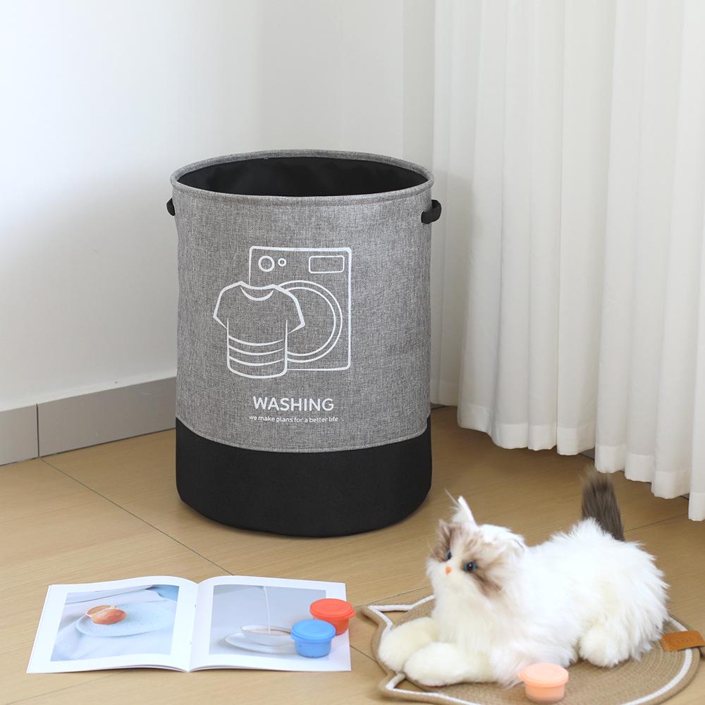 Foldable Linen Laundry Basket for Bathroom or Dormitory