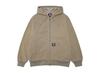 X Dickies Quilted Lined Zip Up Hooded Sweatshirt Tan
