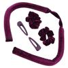 Heatless Curling Rod Headband Hair Curl Ribbon Rollers with Hair Clips Scrunchies for Sleeping Purple
