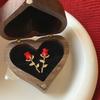 Inlaid Rhinestone Acrylic Rose Flower Earrings for Women 2024 New in Style Red Rose Stud Earring Gorgeous Luxury Zircon Gifts