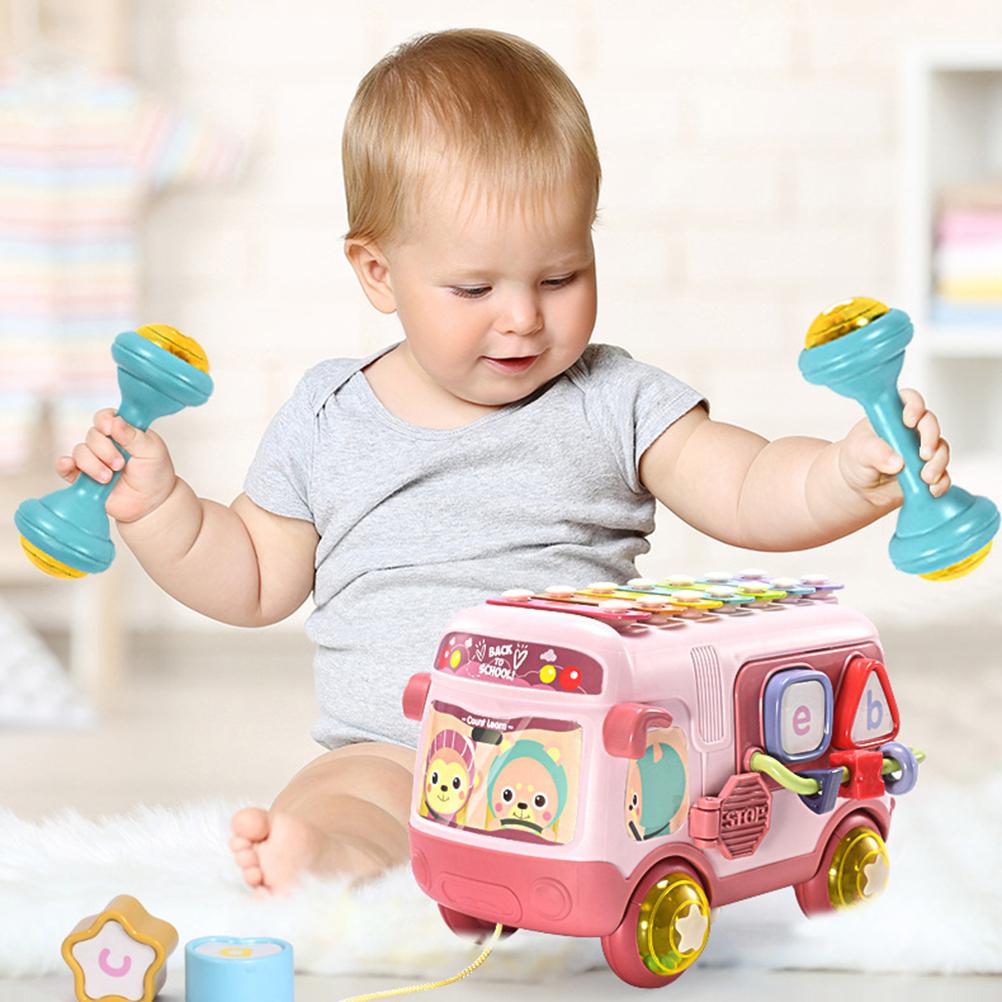 Musikinstrument Babyspielzeug Klopf-Piano Busform Musiklernspielzeug Hand-Auge-Koordination