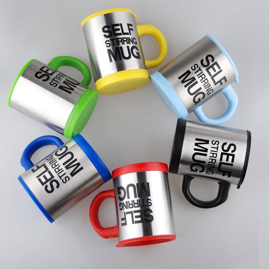 400 ml Kaffeetasse mit Knopf, multifunktional, Edelstahl, automatisches Rühren, Kaffeetasse, Café