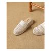 Fashion Inner Height 2025 Summer New Hollow Trifle Woven Baotou Half Slippers Women's Platform Straw Slip-ons