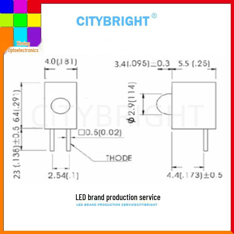 3mm Frosted White LED Bead with Centered Single-Hole Standoff Base