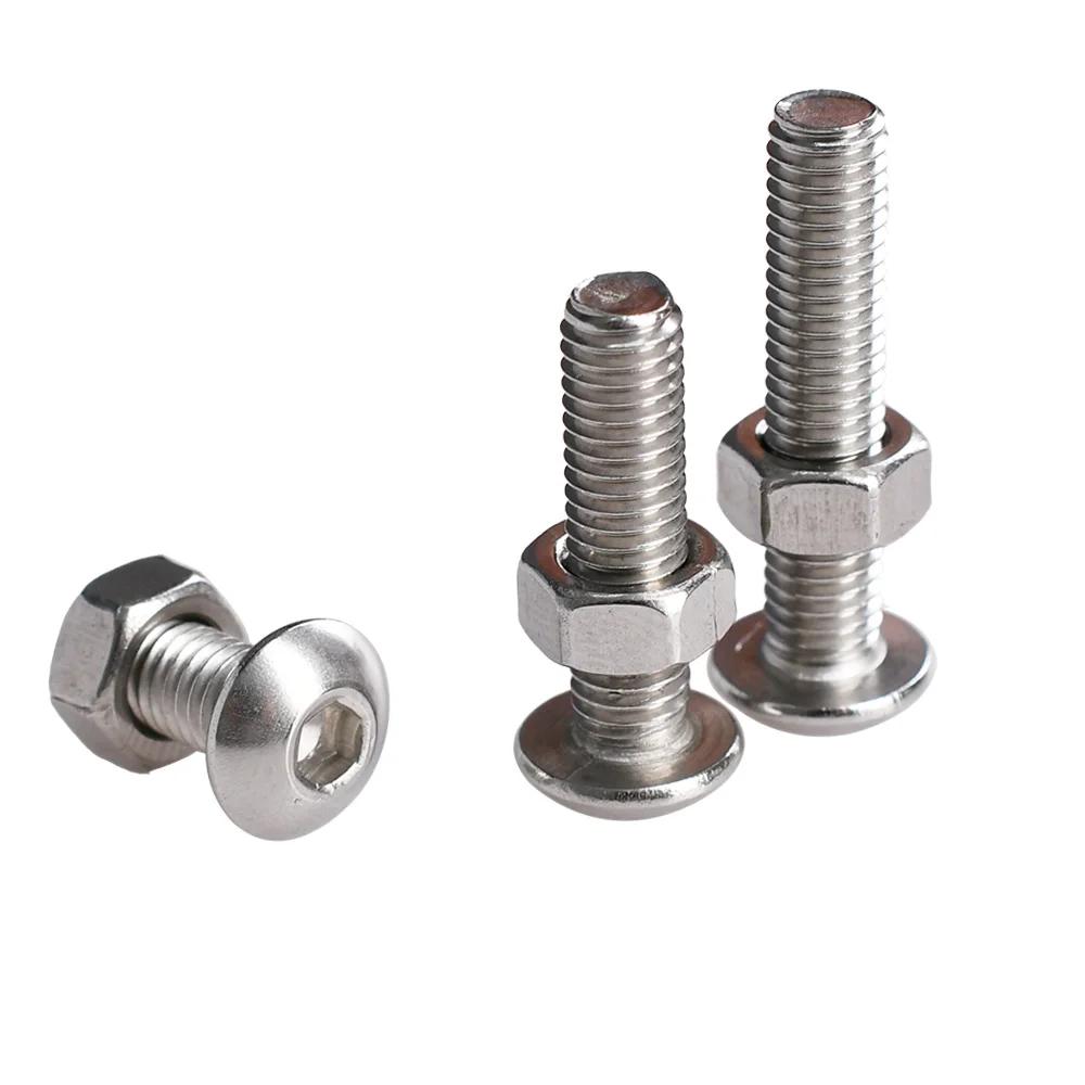 304 Stainless Steel Allen Screw Bolt Nut Washer Set Metric Threaded Hex Machine Screws Nuts Gaskets Kits With Box M2 M3 M4 M5 M6