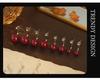 Banyan Tree S925 Silver Purple Gold Sand Cinnabar Earrings for Women - High-end Autumn/Winter 2024 Collection