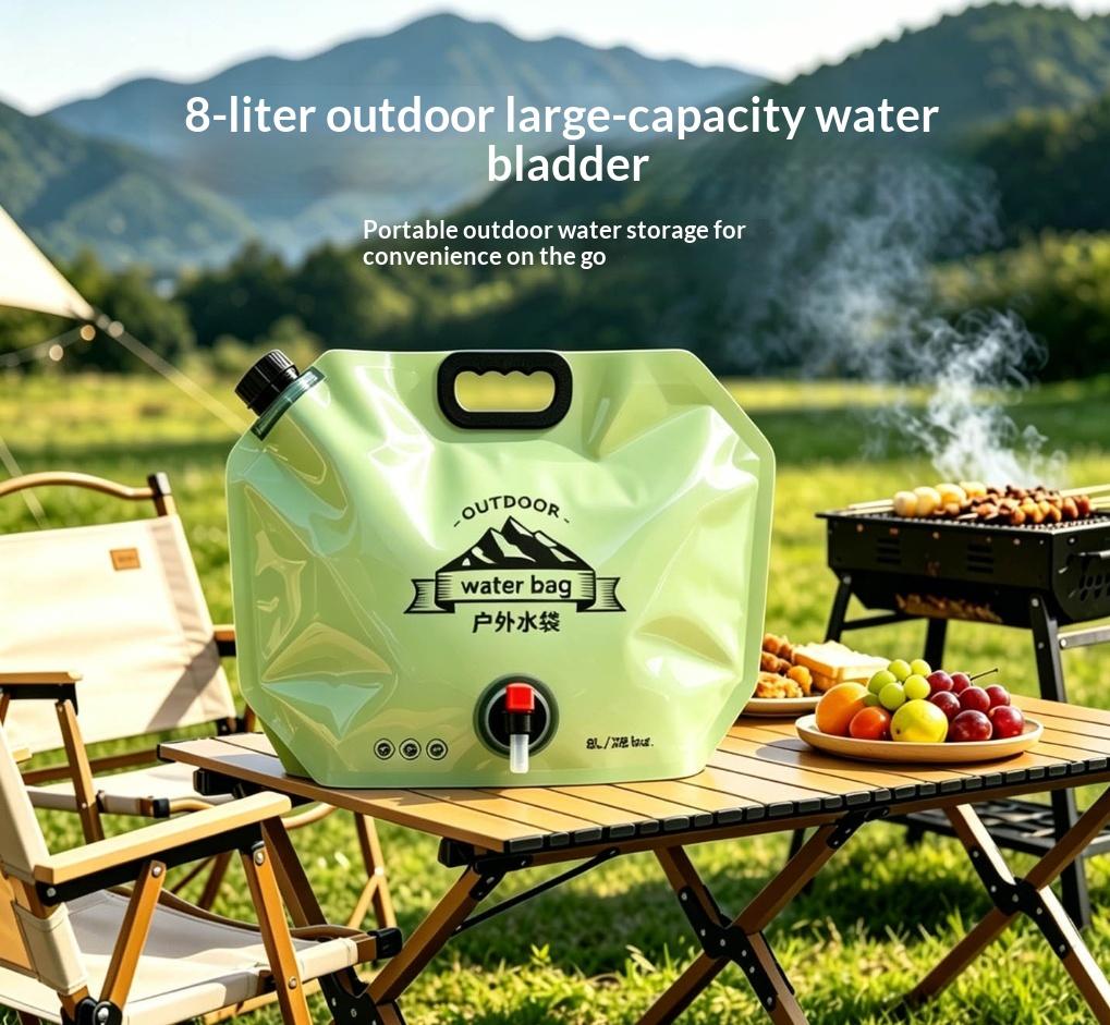 Foldable Outdoor Water Storage Bag Food Grade Leak Proof Valve Large Capacity for Camping Picnic Fishing Activities
