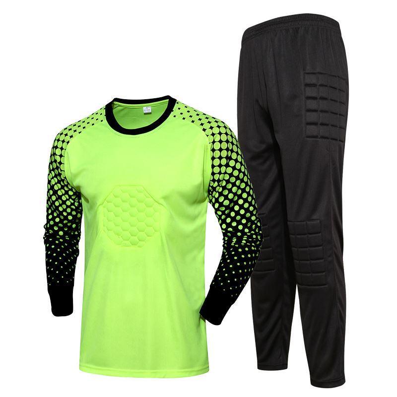 Long Sleeve Padded Goalkeeper Jersey Set for Adults and Kids