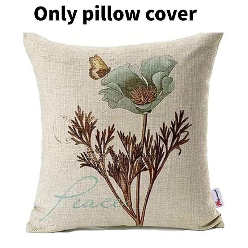 

Leaves Floral Butterfly Pillow Summer Garden Scene Cover Bedroom Decoration Soft Style D