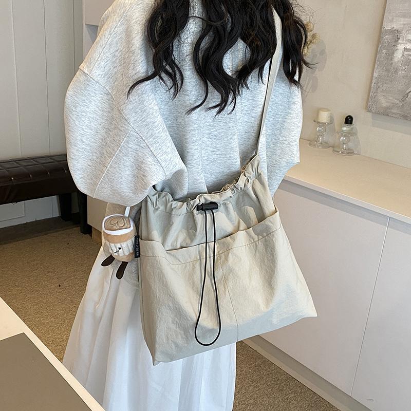 Women's Solid Color Tote Bag Wide Shoulder Strap Shoulder Bag Crossbody Bag